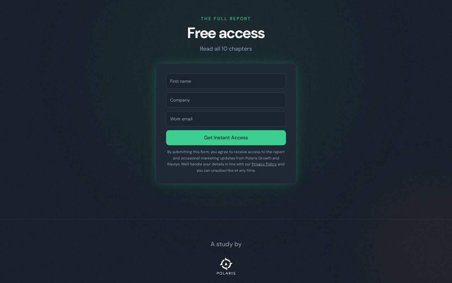 Report gate and signup form