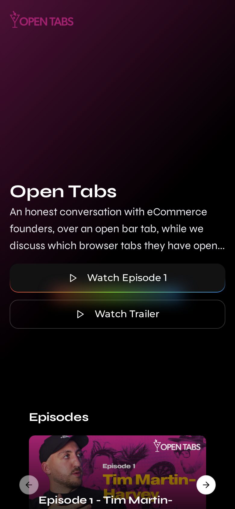 Open Tabs on mobile