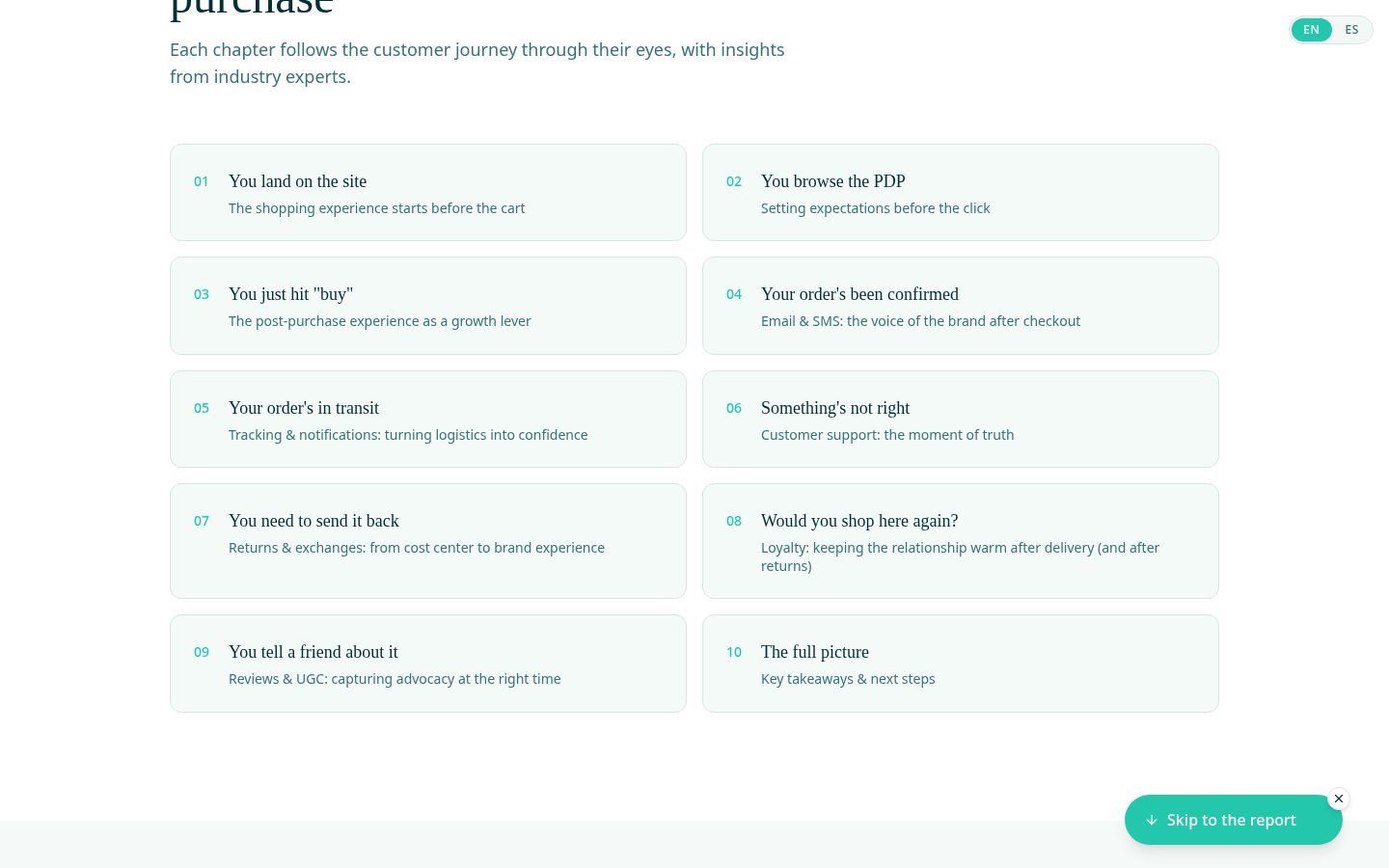 Expandable data section in the Reveni report