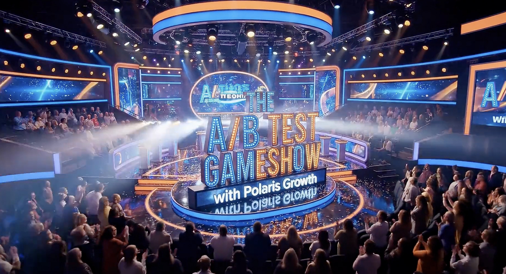 A/B Test Gameshow stage with live audience