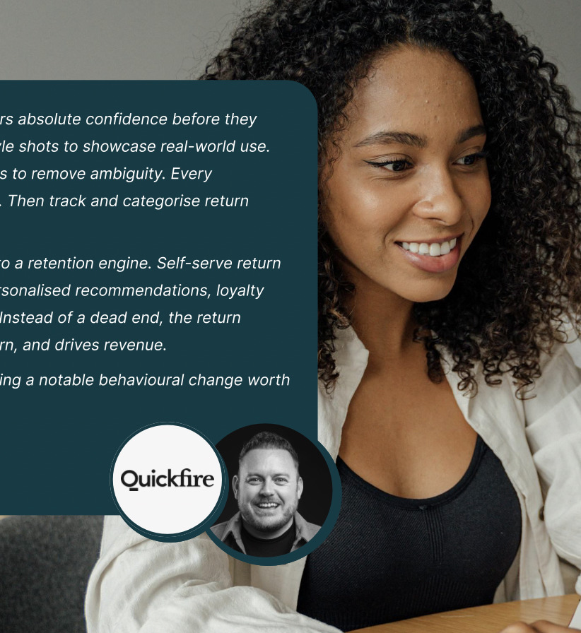 Quickfire founder quote spread