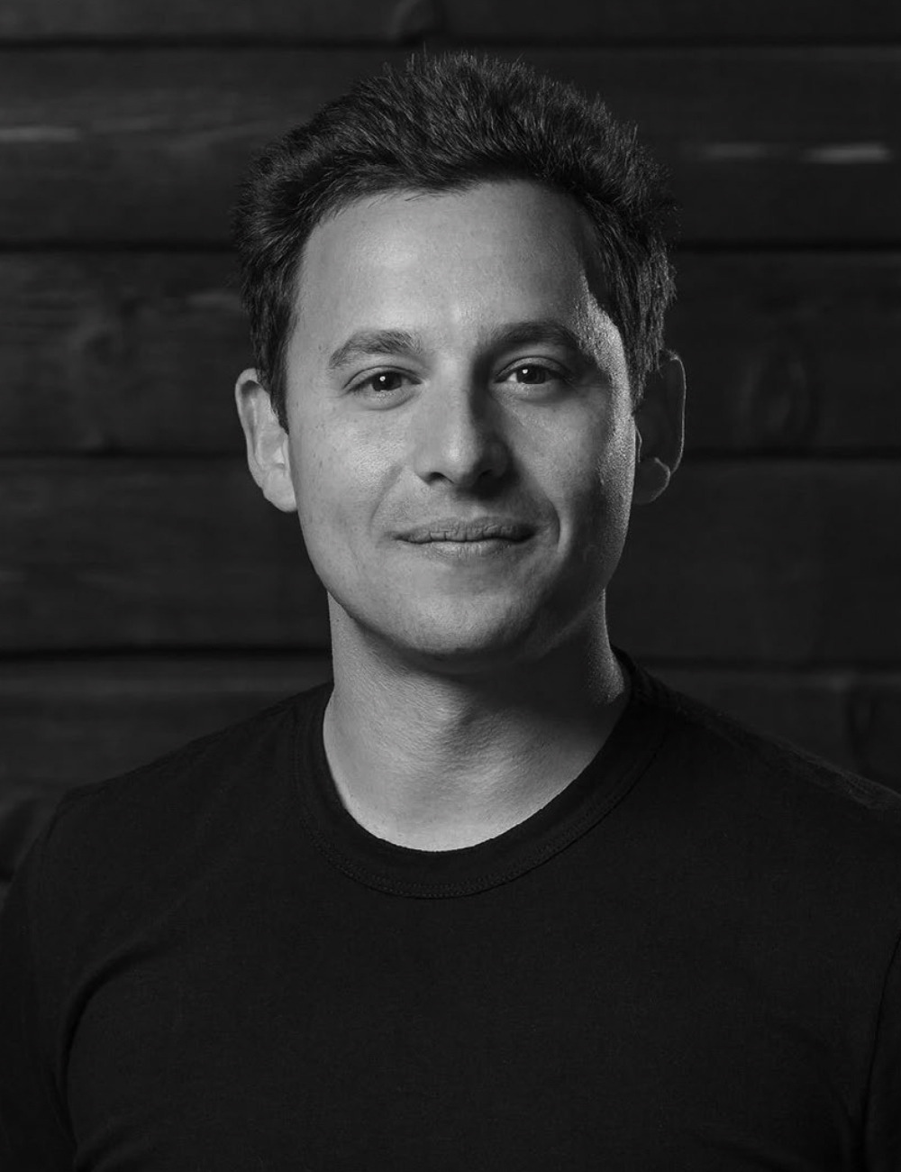 Black and white portrait of Harley Finkelstein, Shopify President