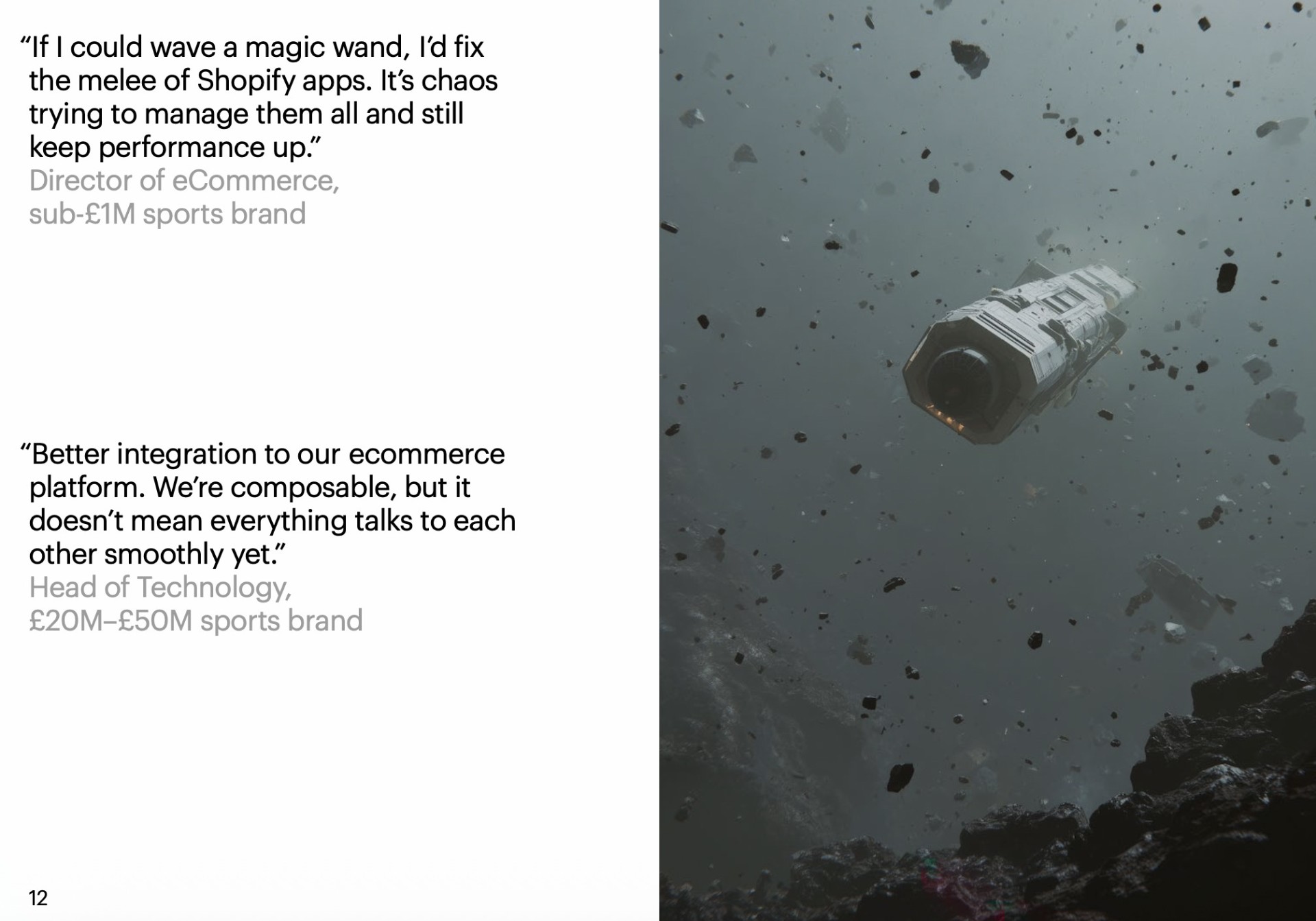 Pull quotes from ecommerce tech leaders on integration challenges