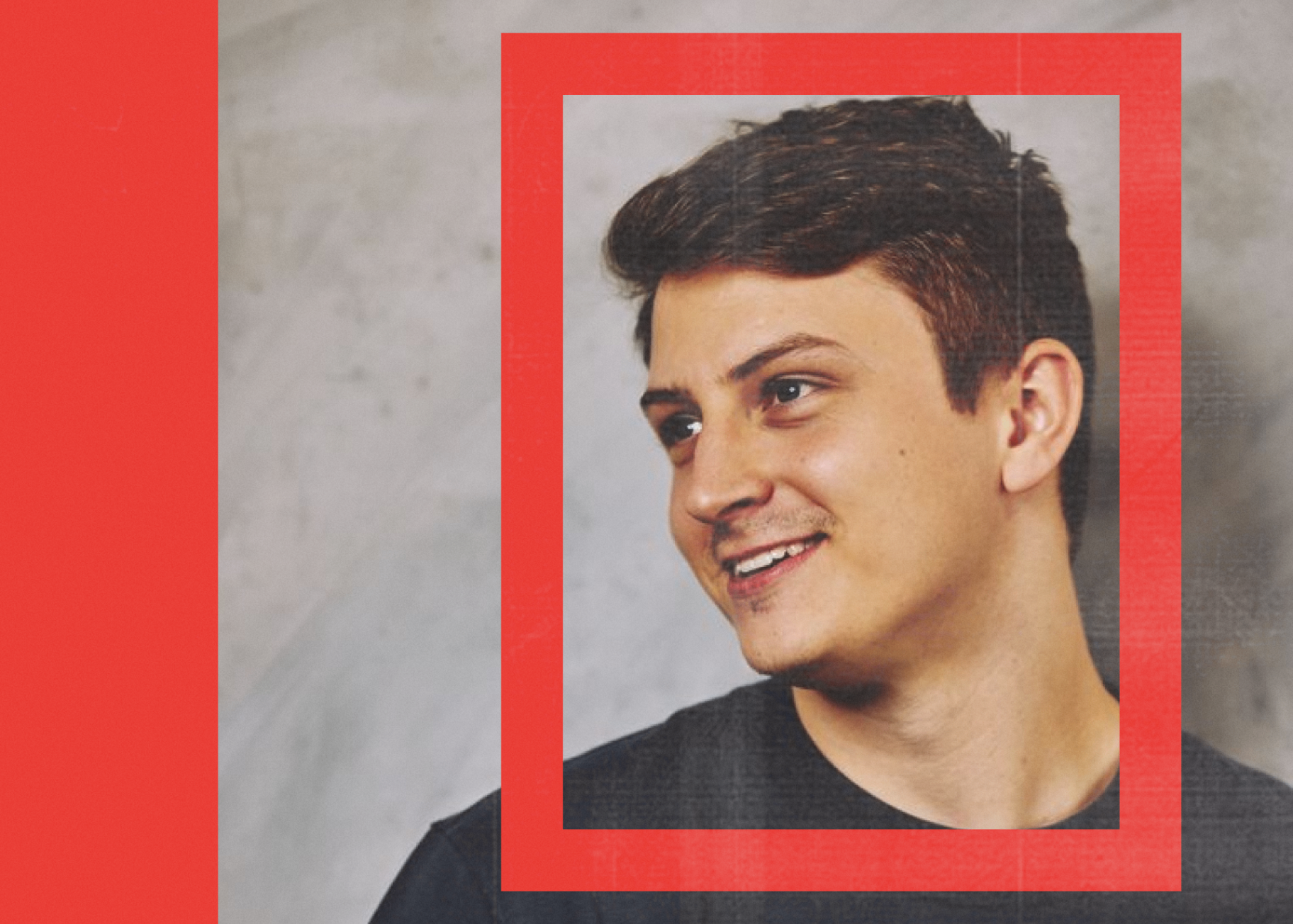 Commerce Thinking portrait inside a red editorial frame